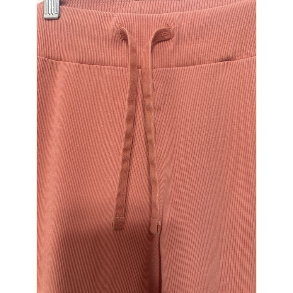 Adidas Ribbed Flare Track Pants Peach Pink Side Slit Logo Detail Size S - Picture 8 of 14